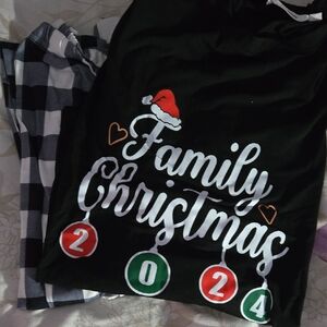 Festive Family Christmas Pajama Set - Black and White